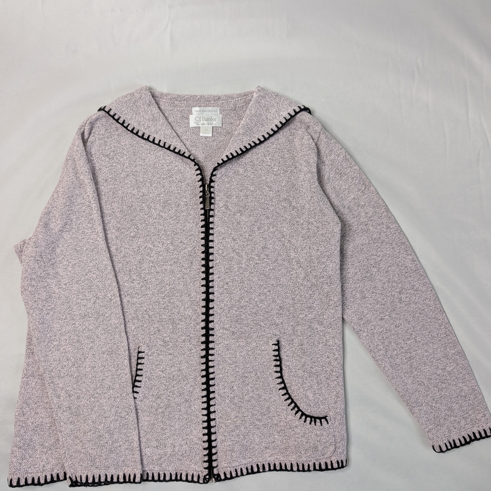 Women's Pink Zip-Up Sweater | Christopher & Banks | Size 2X|Like New